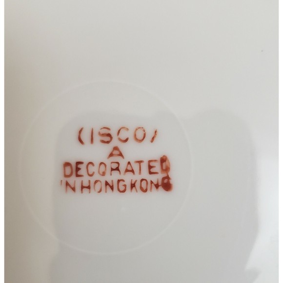 JAPANESE DISH ENCASED IN PEWTER DECORATED IN HONG KONG  FLORAL 7 ACROSS - Picture 4 of 6